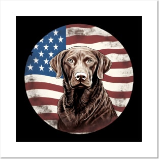 Patriotic Chesapeake Bay Retriever Posters and Art